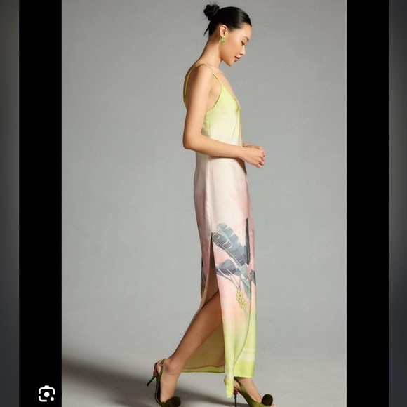 Le Superbe- NWT Tropical Ombré Calypso Slip Silk Maxi Dress - Picture 2 of 7